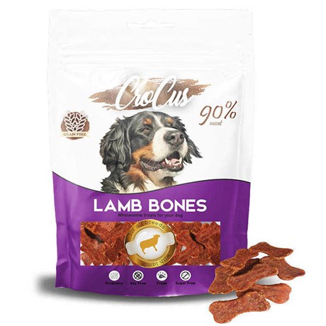 Crocus Lamb Bones Kuzu Etli Tahılsız Köpek Ödülü 80g